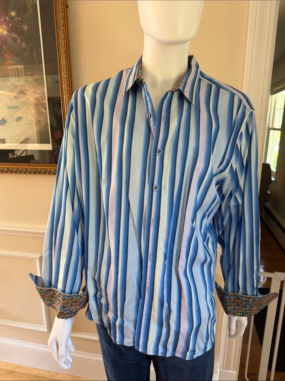 Robert Graham Blue Multi-Stripe Button-Down Shirt